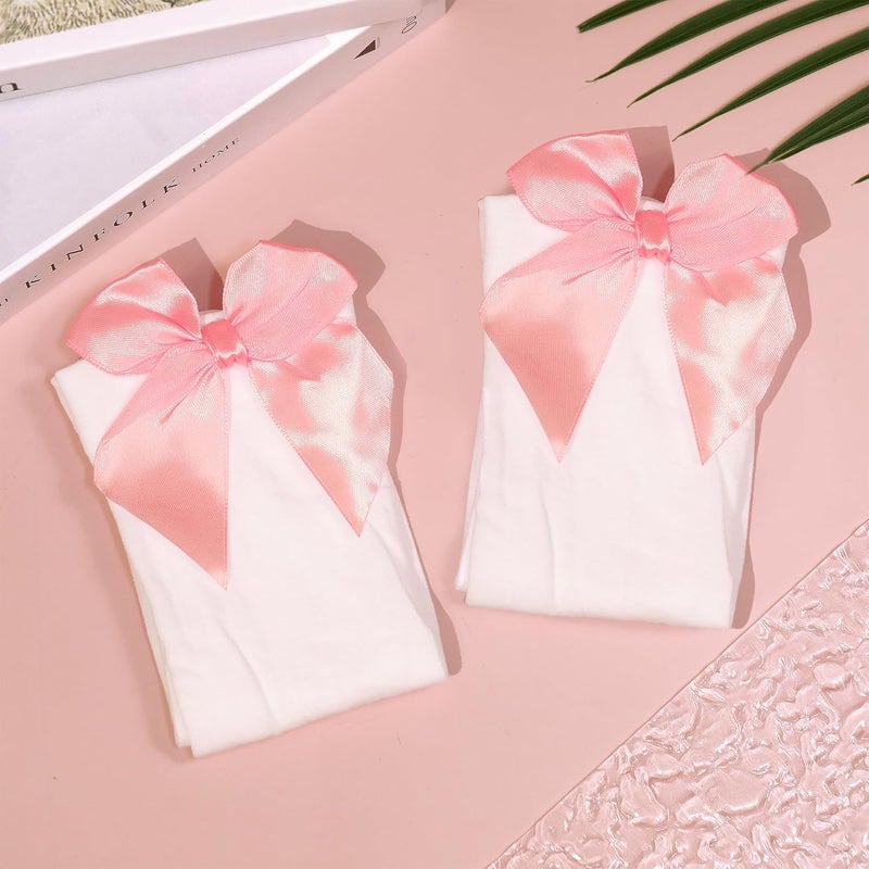 Parma77 Women's Satin Bow Stockings, Thigh High Stockings with Bows Over The Knee Socks, Thigh High Over Knee Stocking - Image 2